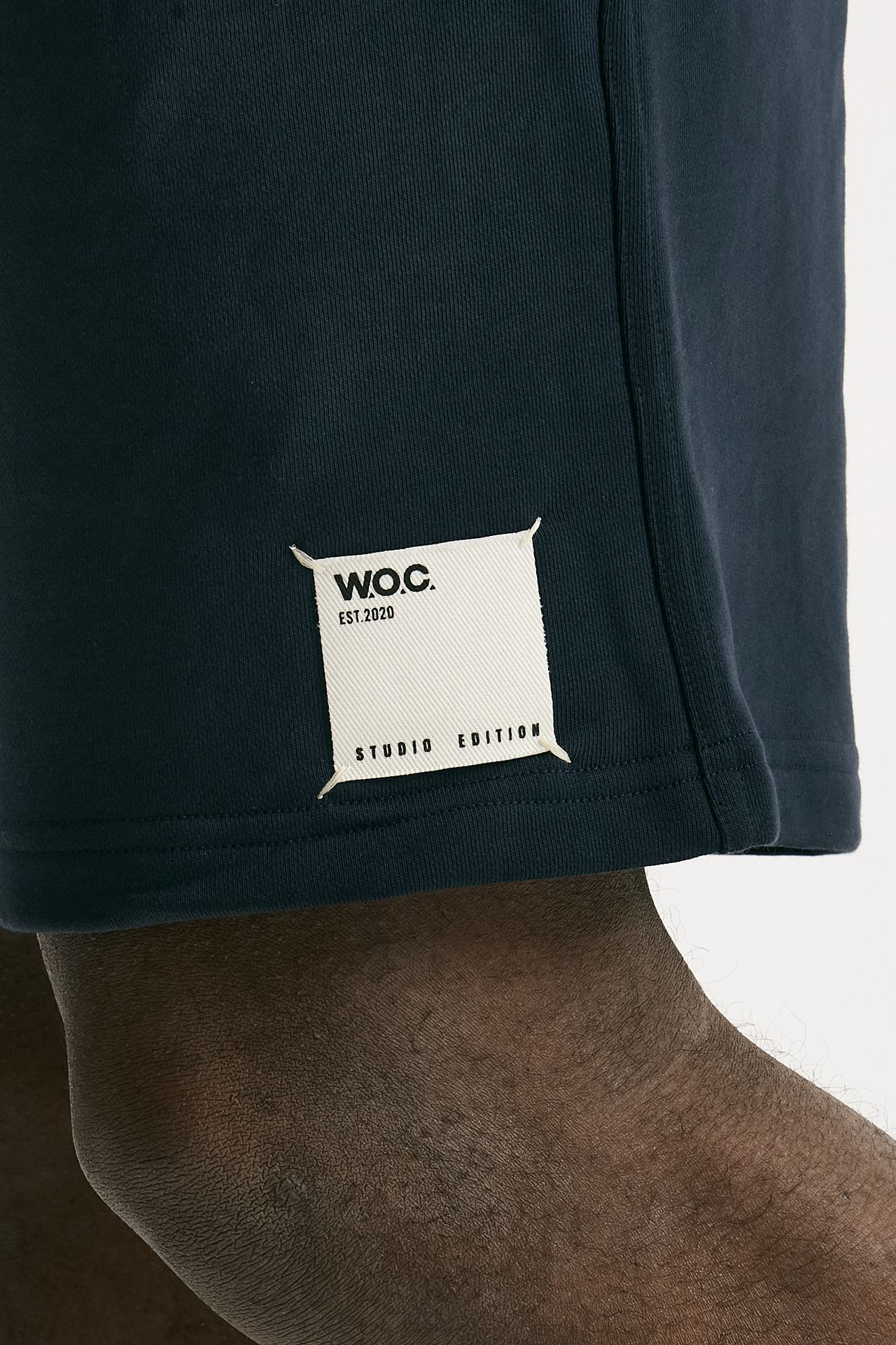 Bermuda felpa in cotone blu uomo Woc - 7