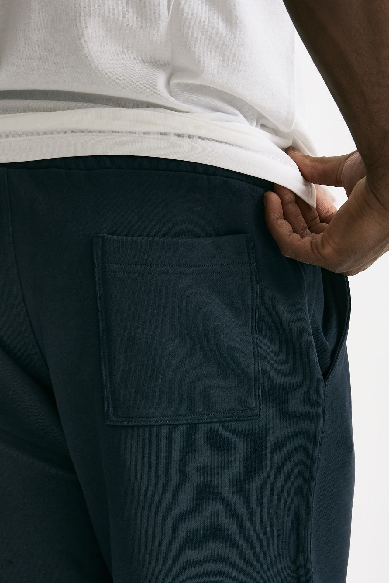 Bermuda felpa in cotone blu uomo Woc - 8