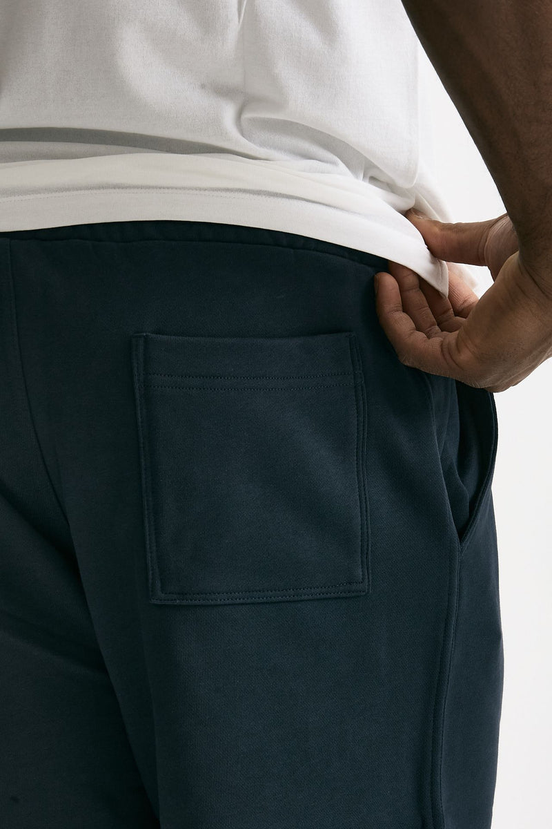 Bermuda felpa in cotone blu uomo Woc - 8