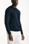 Maglia girocollo in cotone blu uomo Zanone - 4