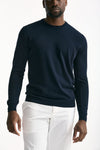 Maglia girocollo in cotone blu uomo Zanone - 5