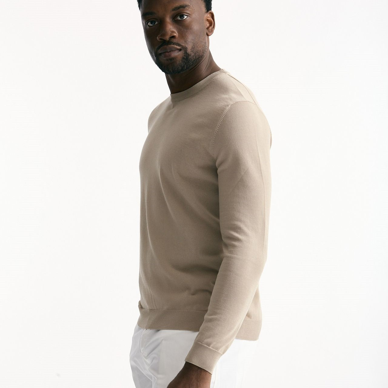 Maglia girocollo in cotone beige uomo Zanone - 6