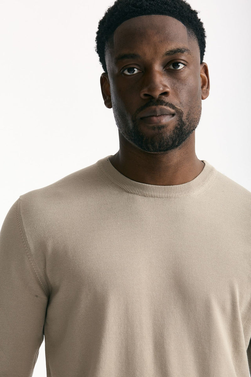 Maglia girocollo in cotone beige uomo Zanone - 5