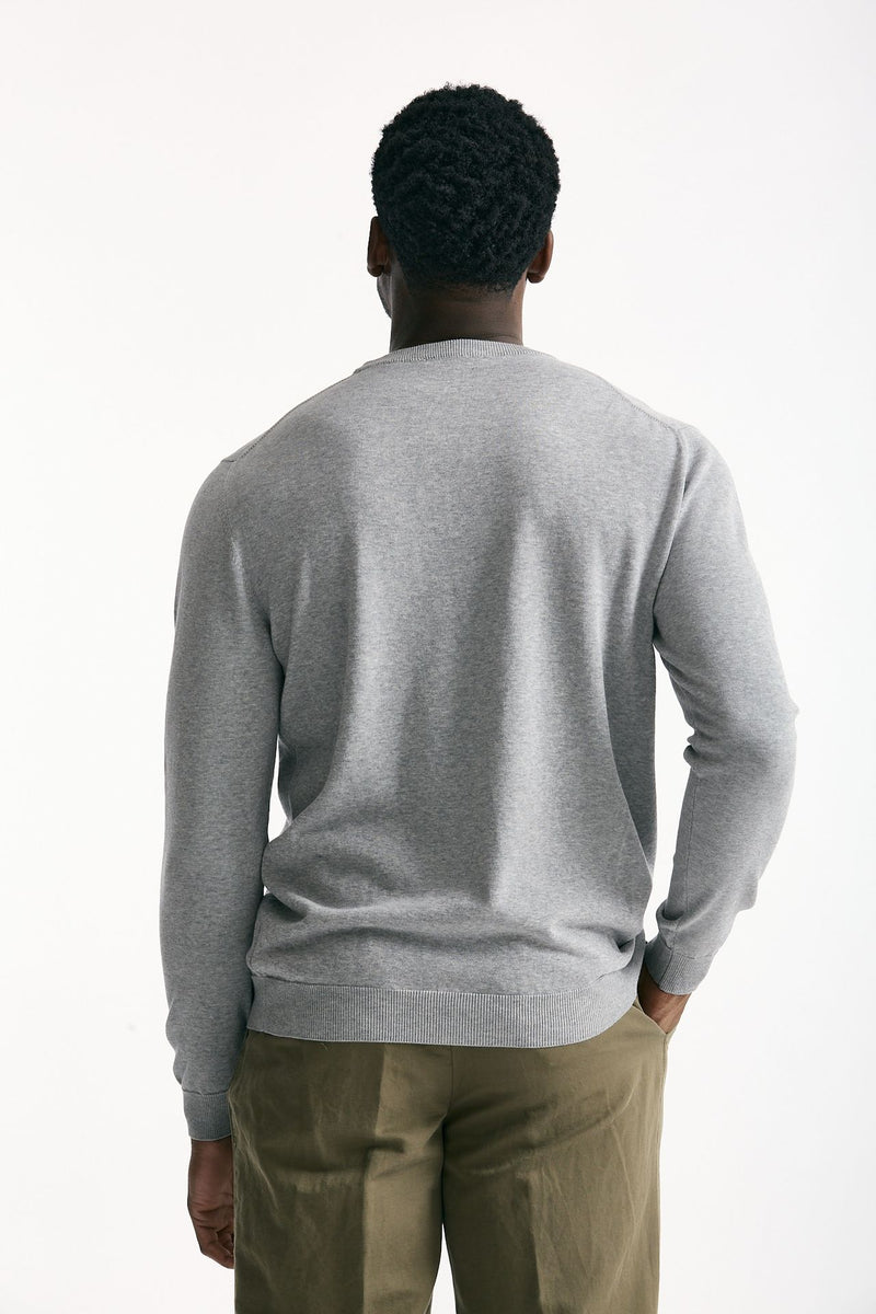 Maglia girocollo in cotone grigio uomo Zanone - 4