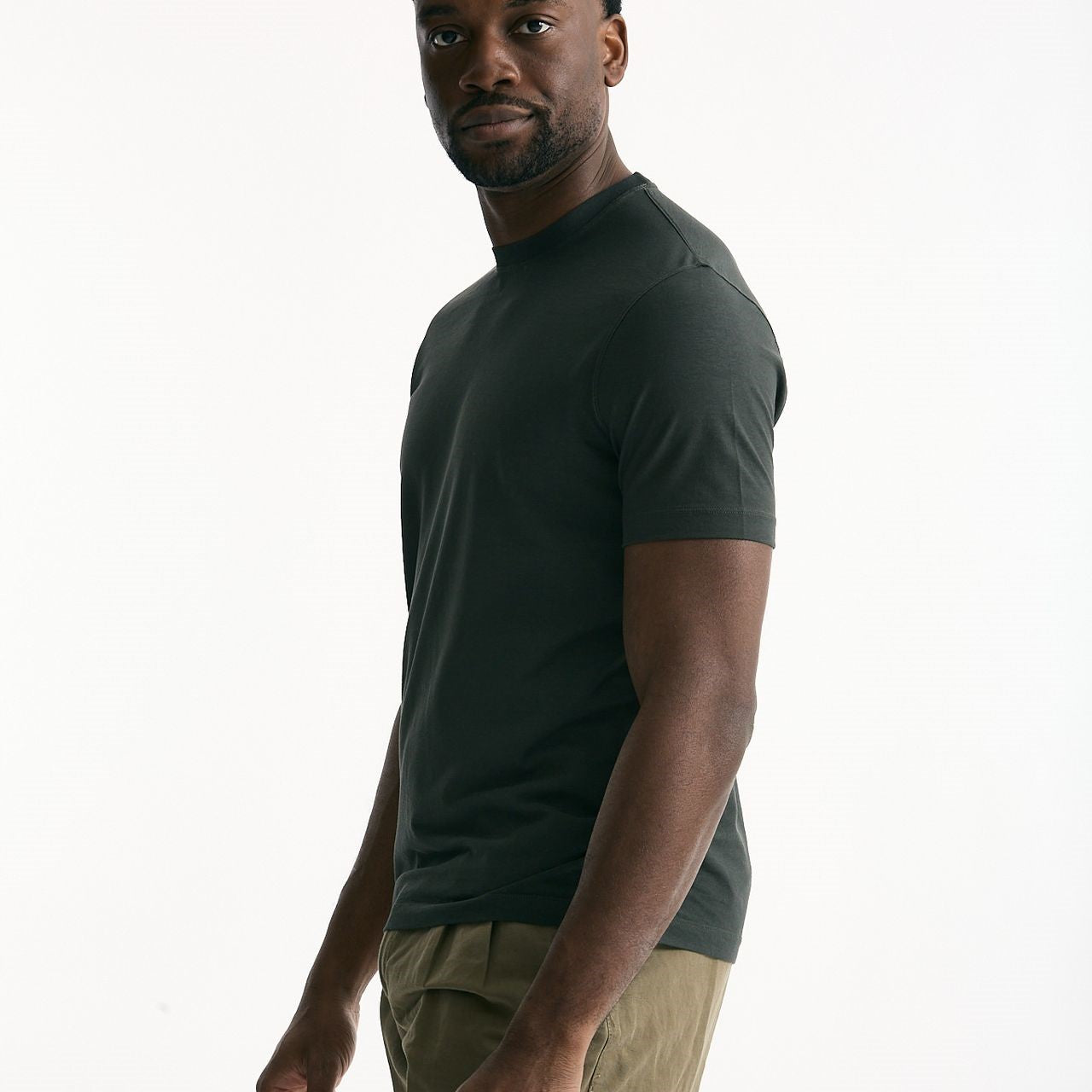 T shirt Icecotton in cotone verde scuro uomo Zanone - 6