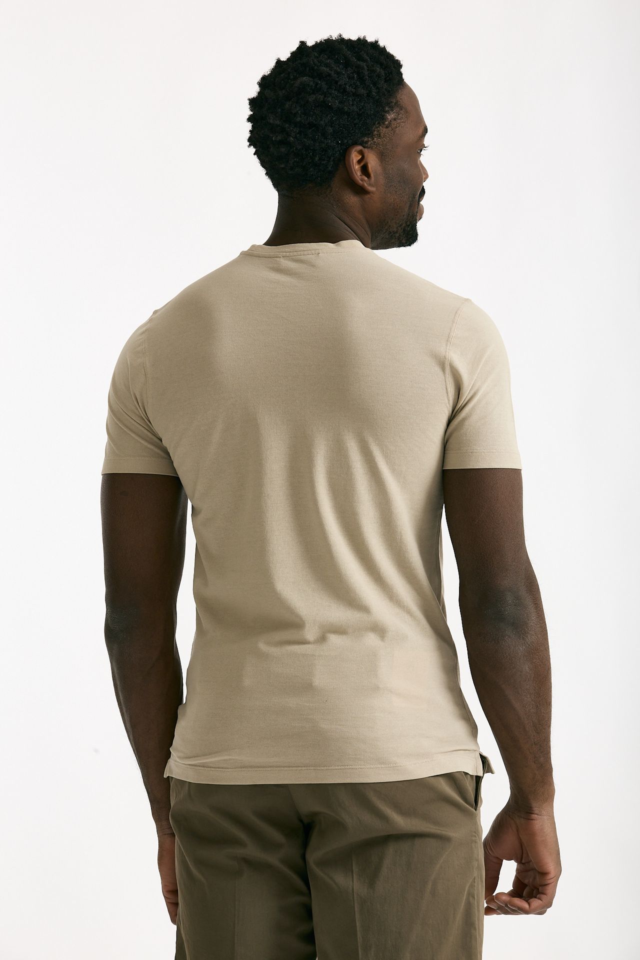 T shirt in cotone beige Icecotton uomo Zanone - 3