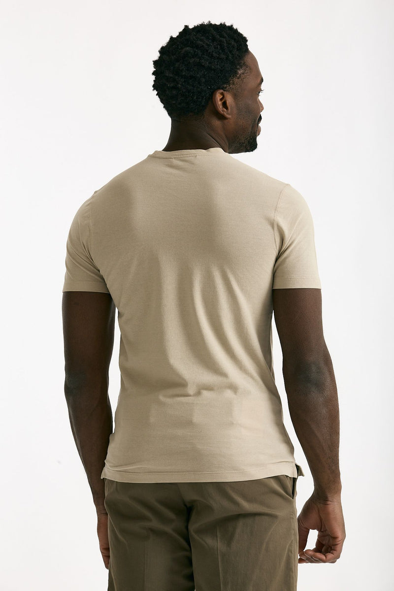 T shirt in cotone beige Icecotton uomo Zanone - 3