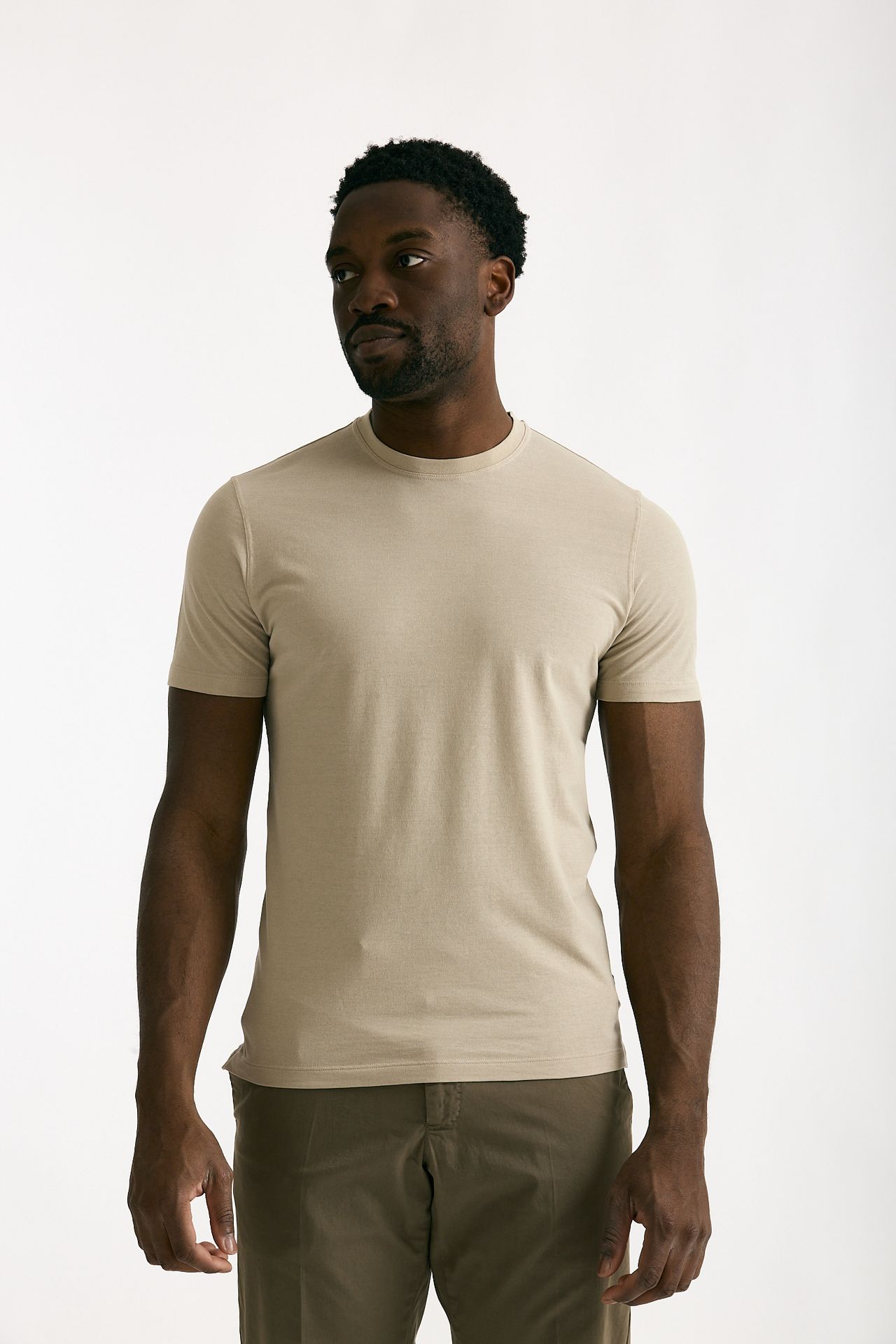 T shirt in cotone beige Icecotton uomo Zanone - 1