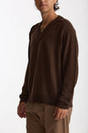 Maglia in lana marrone Scollo a V uomo Atomo factory - 4