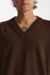 Maglia in lana marrone Scollo a V uomo Atomo factory - 5