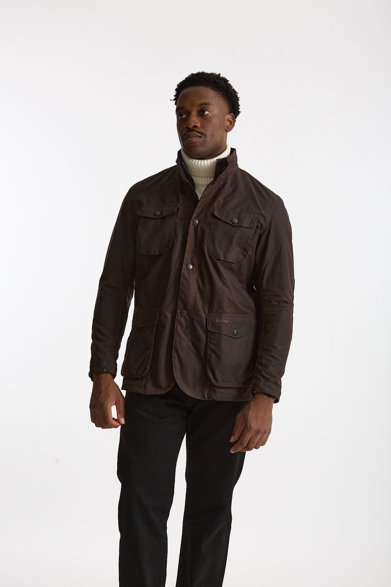 Field jacket OGSTON WAX JACKET in cotone cerato marrone scuro uomo Barbour - 5