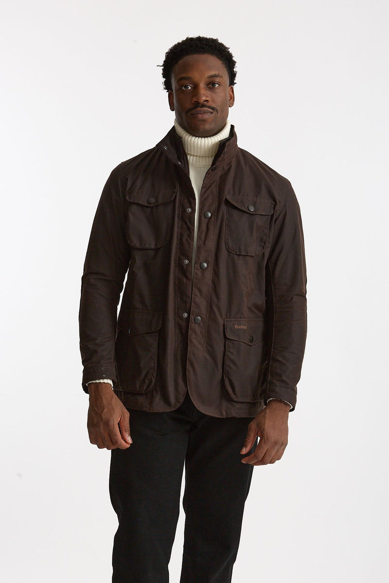 Field jacket OGSTON WAX JACKET in cotone cerato marrone scuro uomo Barbour - 2