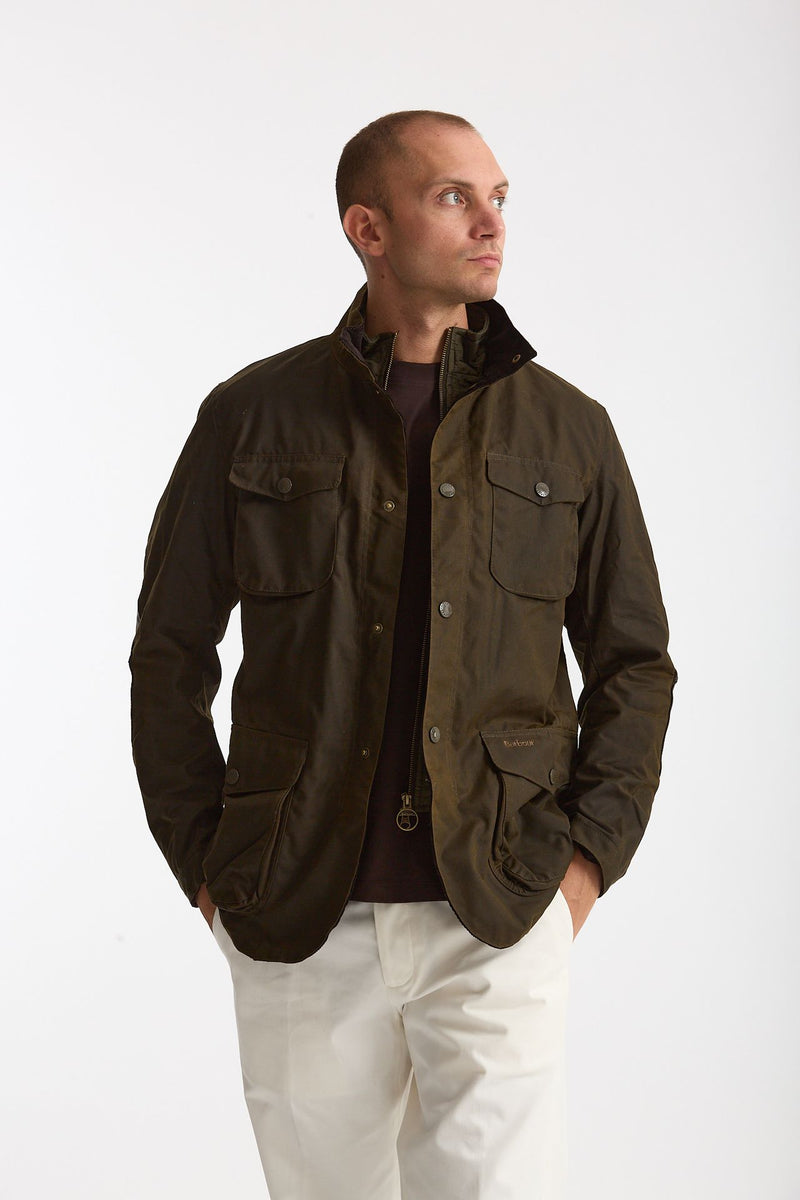 Field jacket OGSTON WAX JACKET in cotone cerato olive uomo Barbour - 1