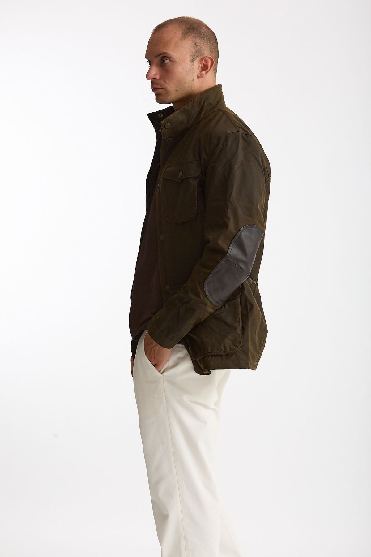 Field jacket OGSTON WAX JACKET in cotone cerato olive uomo Barbour - 3