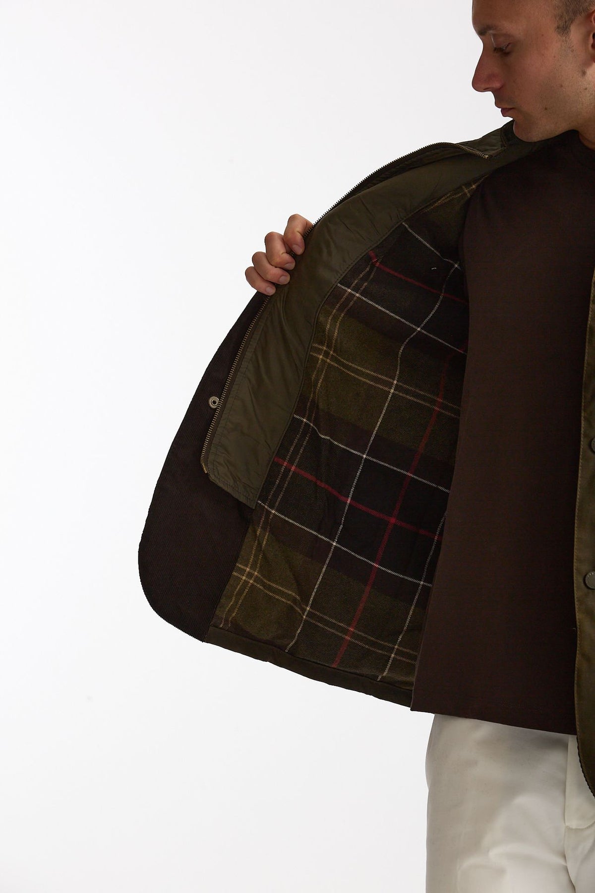Field jacket OGSTON WAX JACKET in cotone cerato olive uomo Barbour - 8