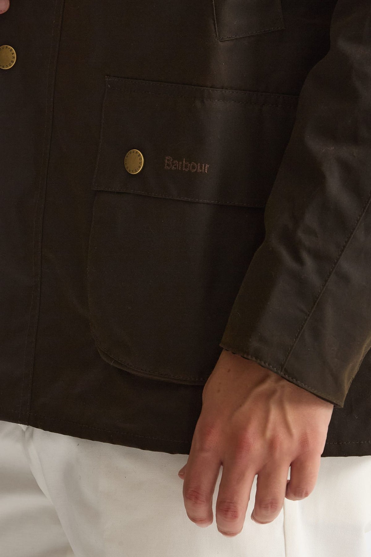 Giacca in cotone ASHBY WAX JACKET cerato olive uomo Barbour - 7