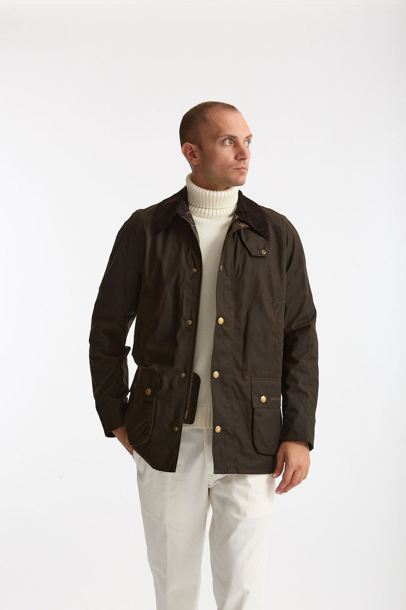 Giacca in cotone ASHBY WAX JACKET cerato olive uomo Barbour - 4