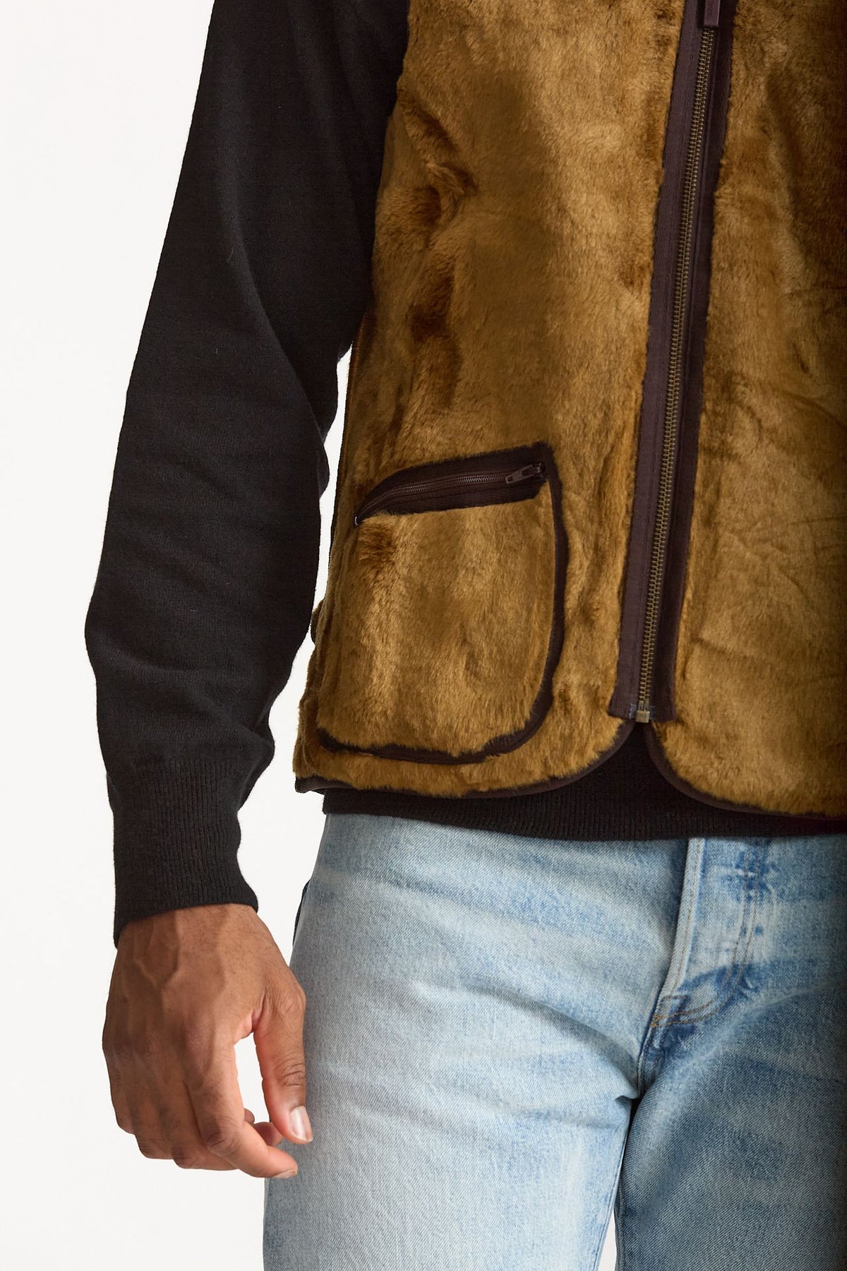 Gilet in pile acrilico cammello uomo Barbour - 7