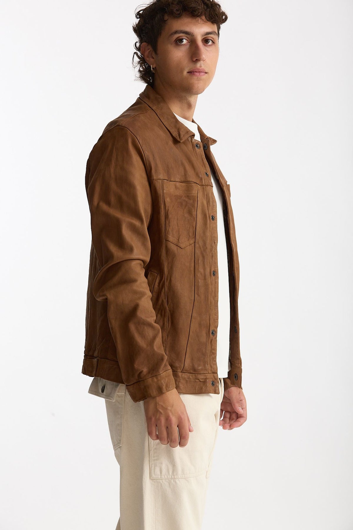 Giubbino in pelle lavata cammello uomo Giorgio brato - 3