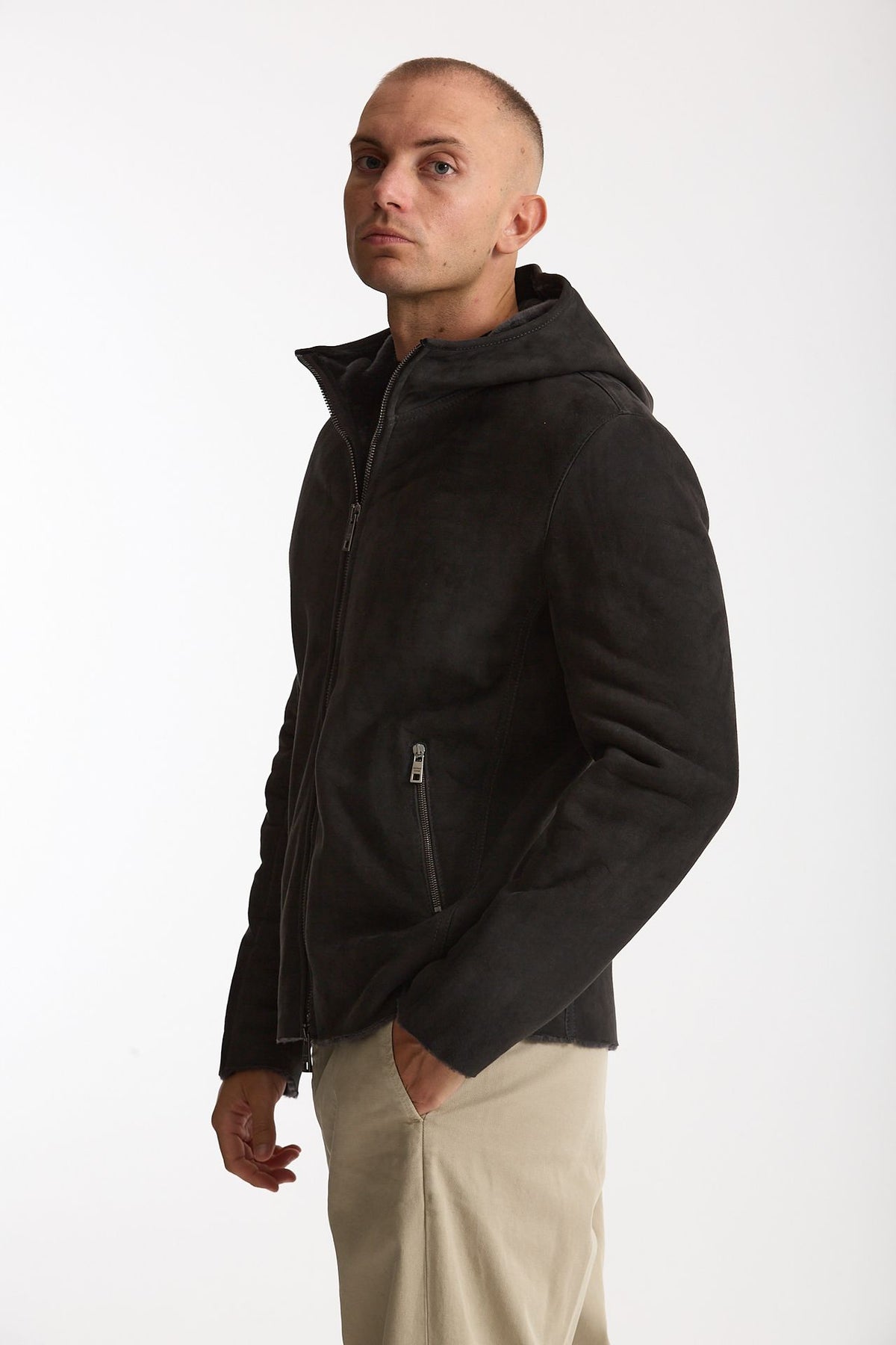 Giubbino in shearling grigio uomo Giorgio brato - 1