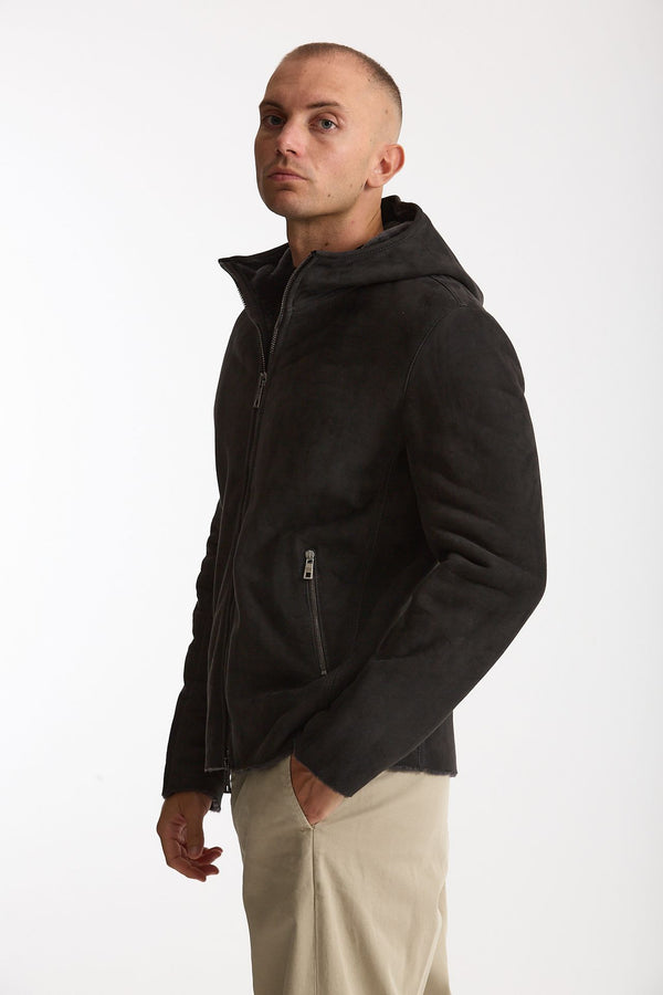 Giubbino in shearling grigio uomo Giorgio brato