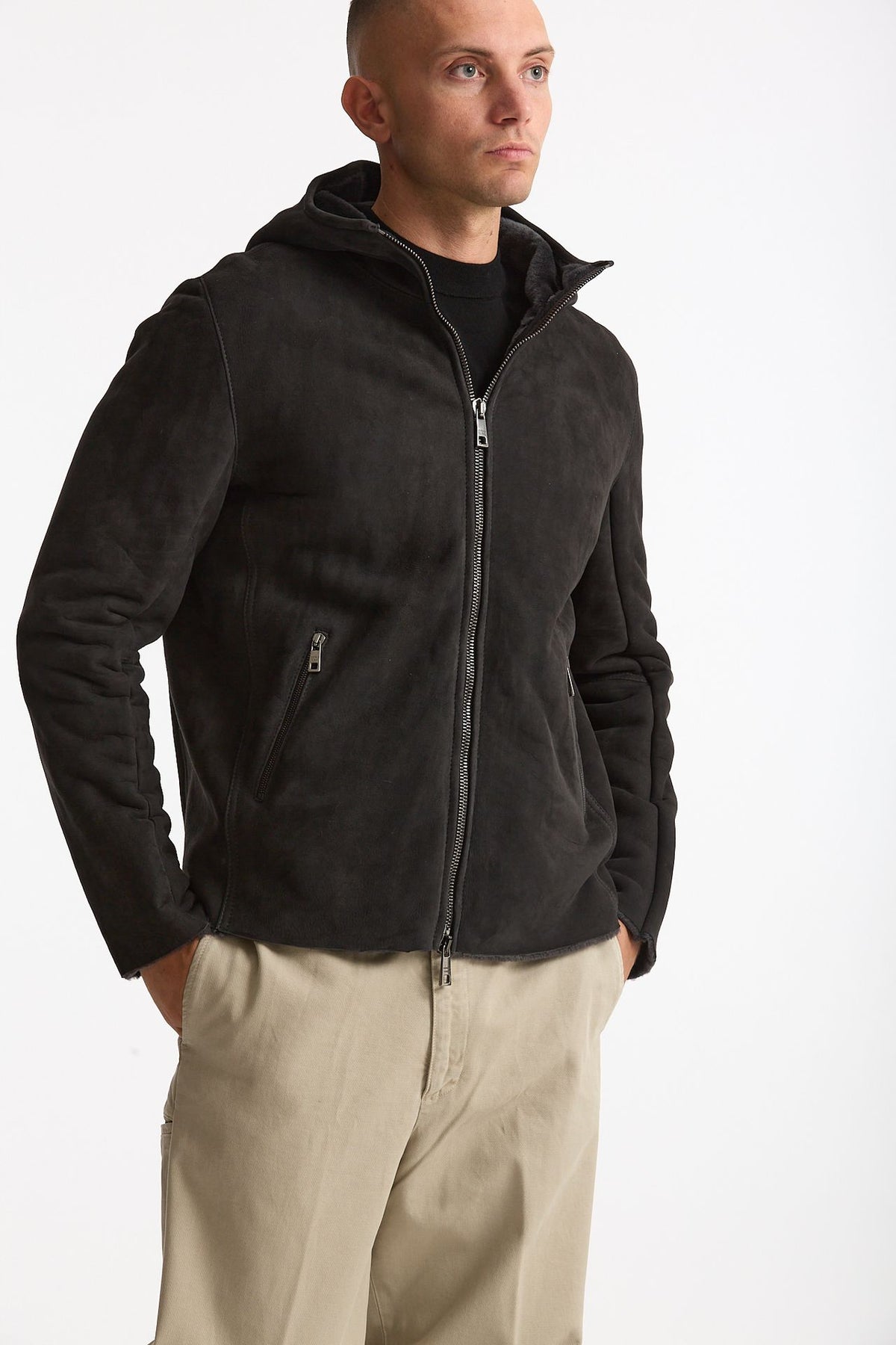 Giubbino in shearling grigio uomo Giorgio brato - 4