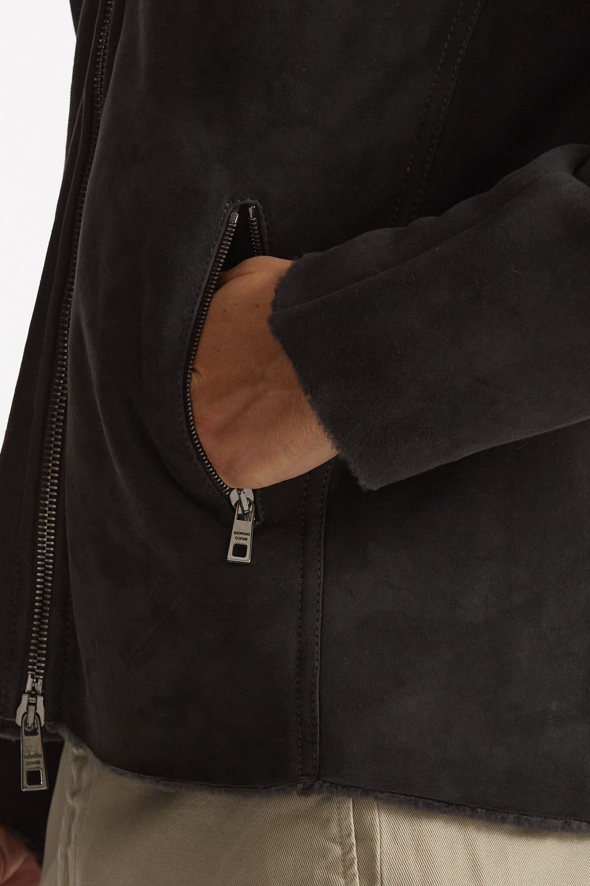 Giubbino in shearling grigio uomo Giorgio brato - 8