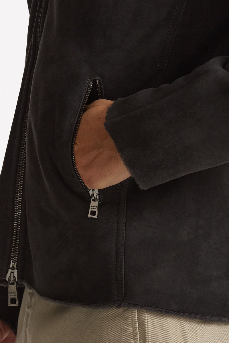 Giubbino in shearling grigio uomo Giorgio brato - 8