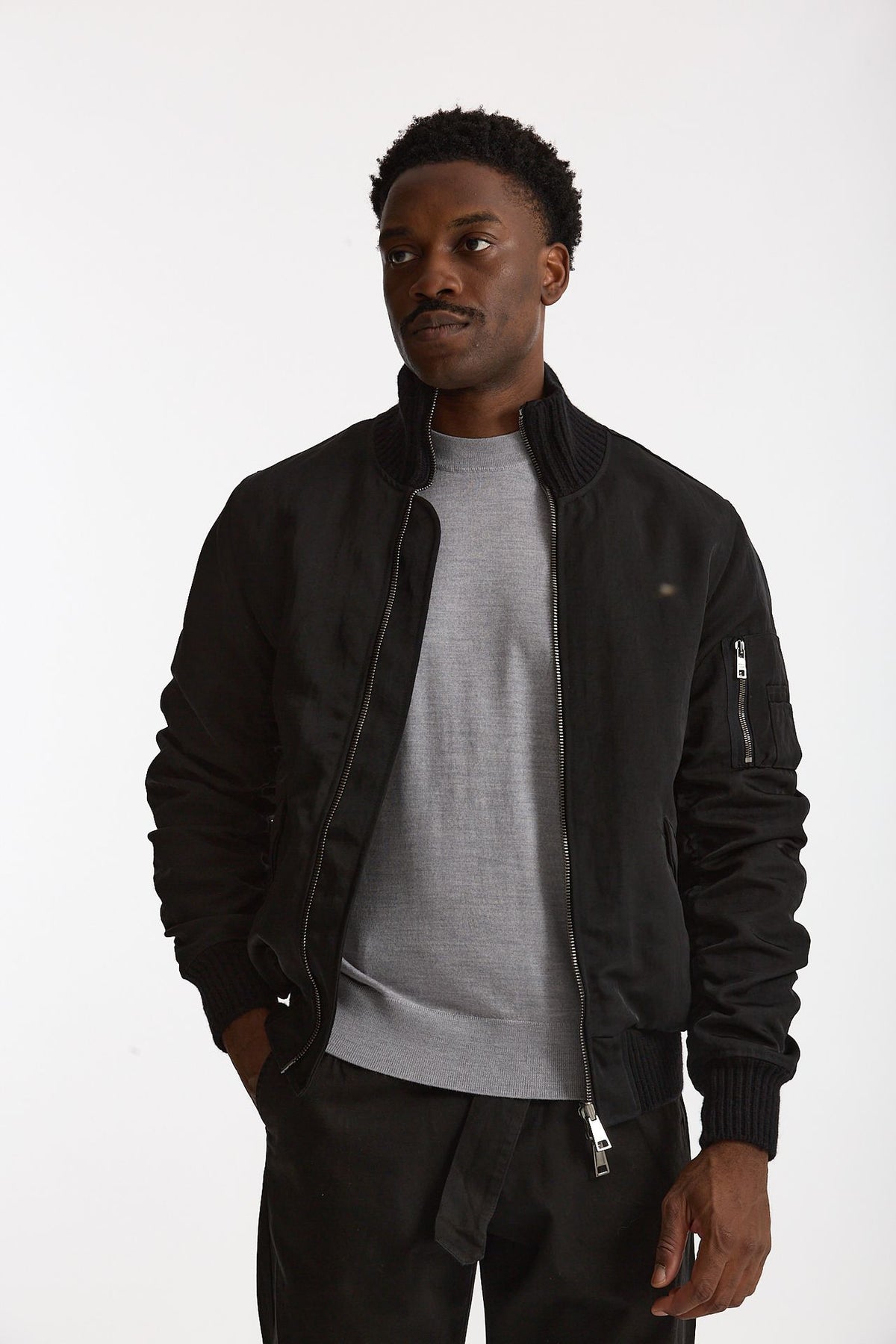 Bomber in nylon nero uomo Giorgio brato - 1