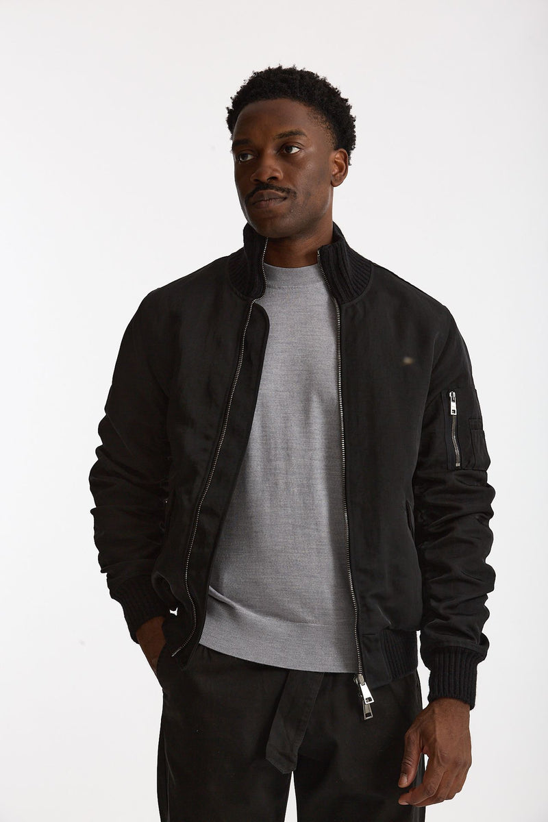 Bomber in nylon nero uomo Giorgio brato - 1