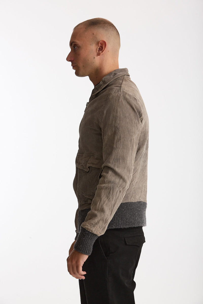 Giubbino in pelle lavata grigio chiaro uomo Giorgio brato - 3
