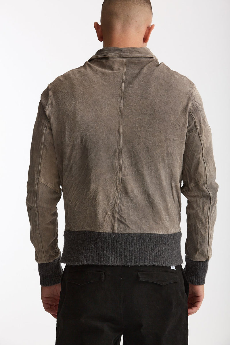 Giubbino in pelle lavata grigio chiaro uomo Giorgio brato - 5