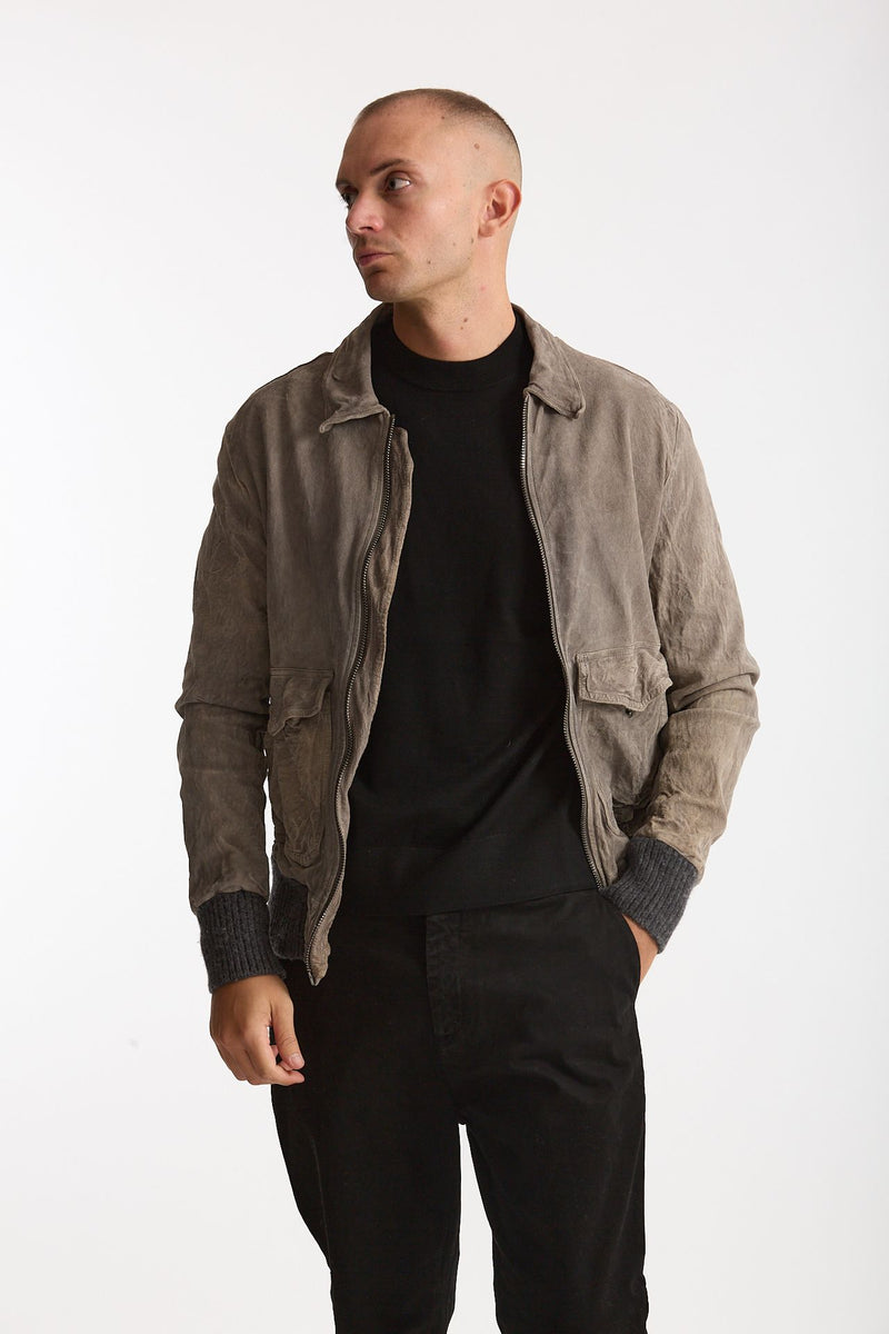 Giubbino in pelle lavata grigio chiaro uomo Giorgio brato - 1