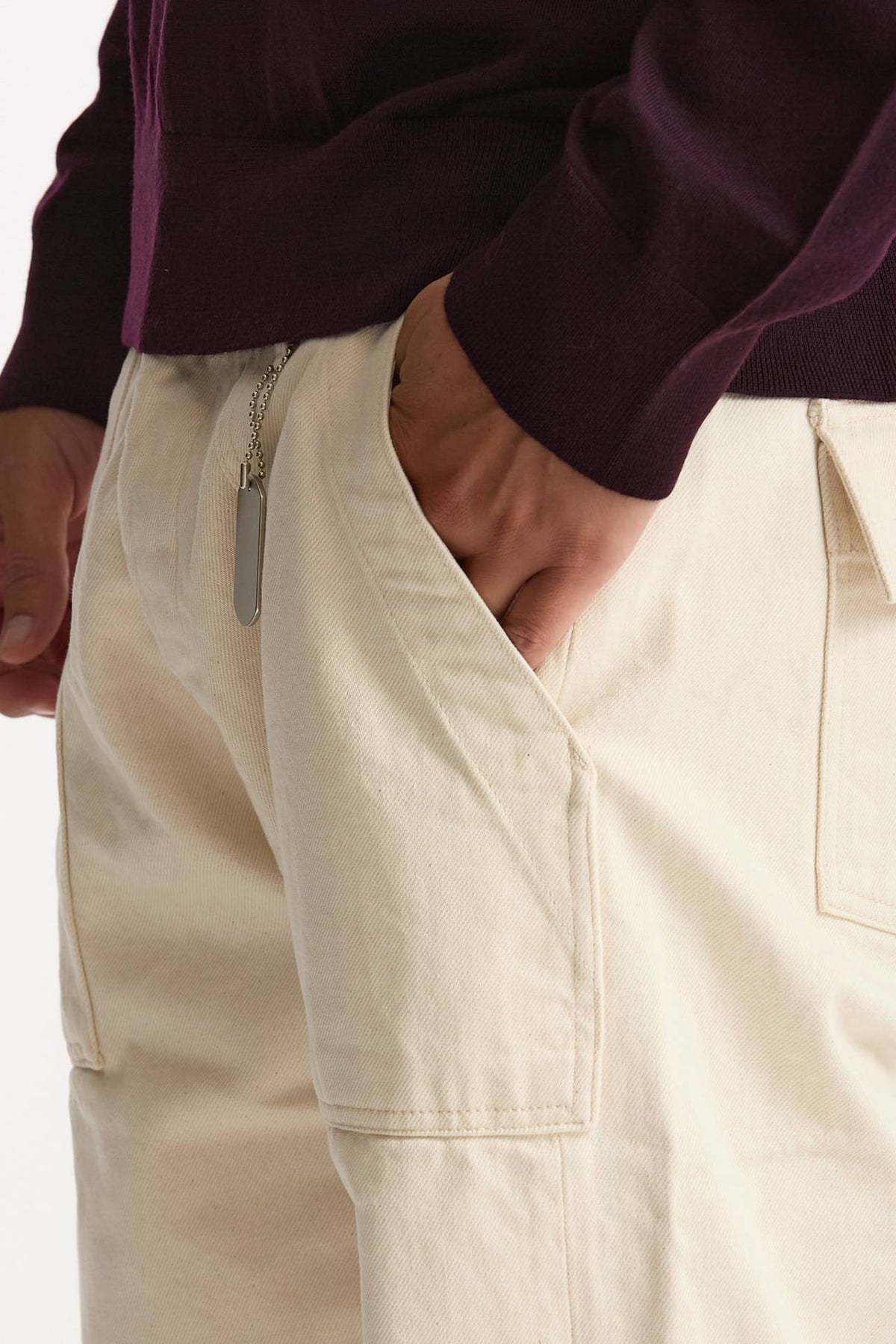Pantalone GRAVES in cotone fermo bianco uomo Chesapeake's - 6