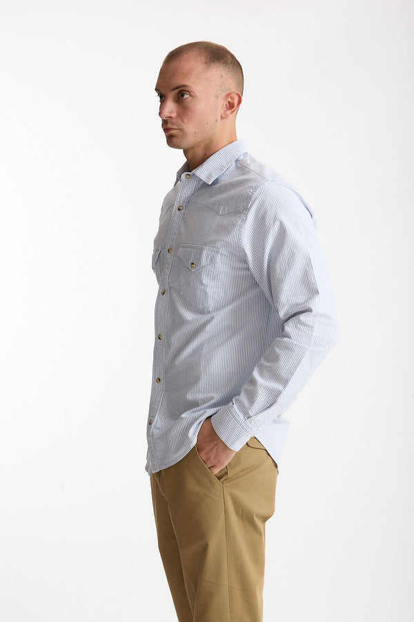 Camicia texana bianco e azzurro uomo Chesapeake's