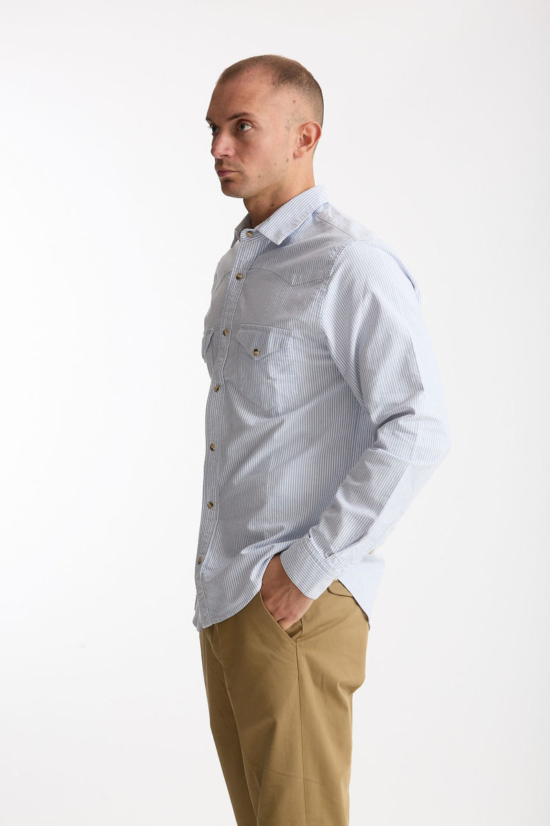 Camicia texana bianco e azzurro uomo Chesapeake's - 2