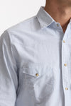 Camicia texana bianco e azzurro uomo Chesapeake's - 5