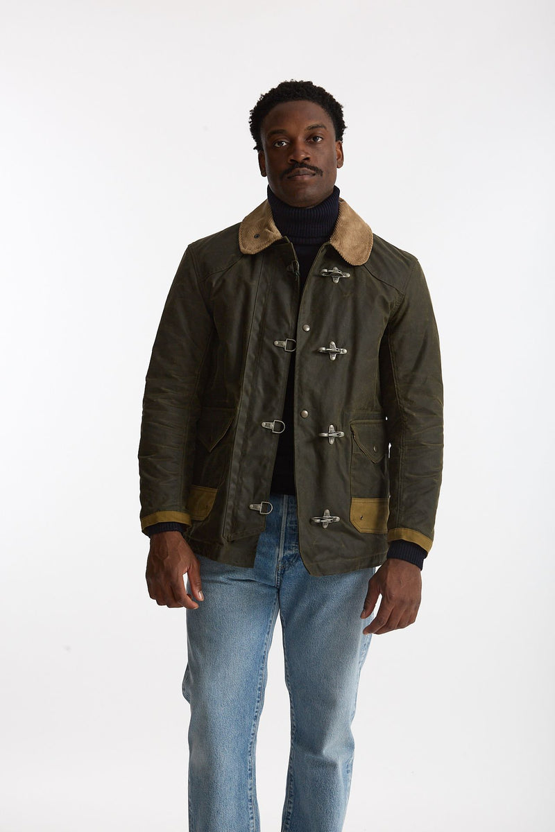 Giubbino fireman BEDFORD WAXED verde uomo Chesapeake's - 2