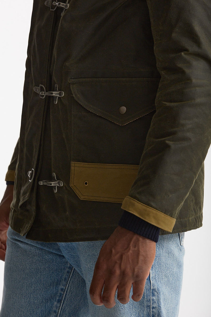 Giubbino fireman BEDFORD WAXED verde uomo Chesapeake's - 8