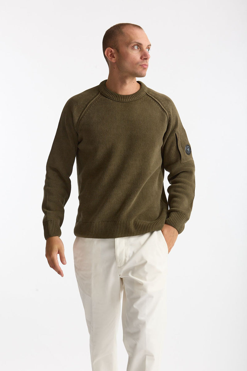 Maglia in ciniglia di cotone verde uomo C.p. company - 1