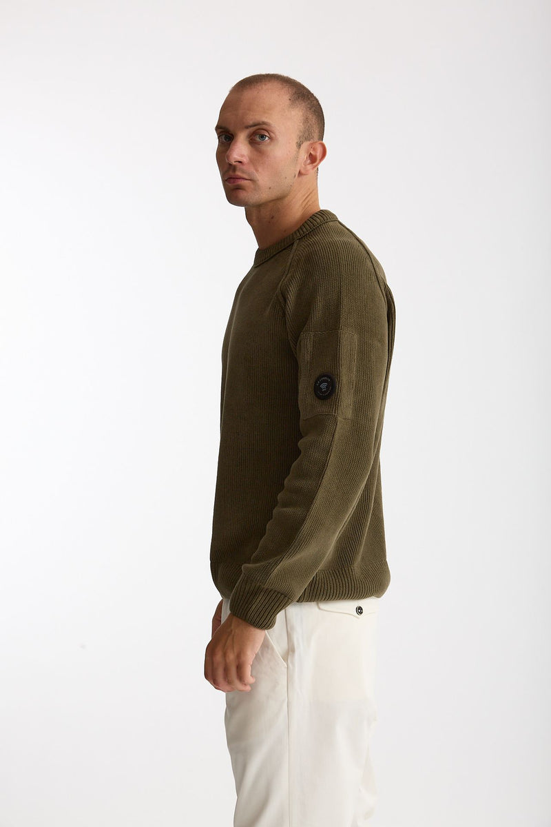 Maglia in ciniglia di cotone verde uomo C.p. company - 2