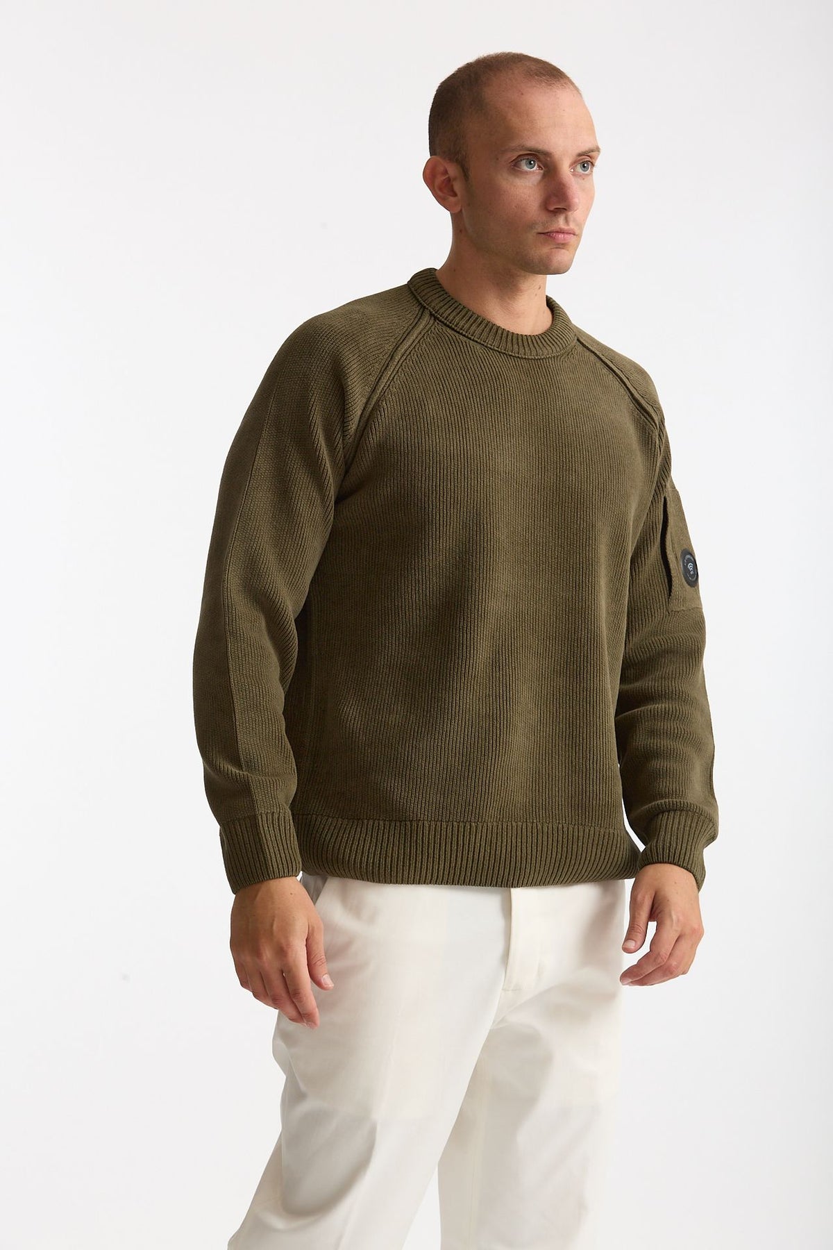 Maglia in ciniglia di cotone verde uomo C.p. company - 3