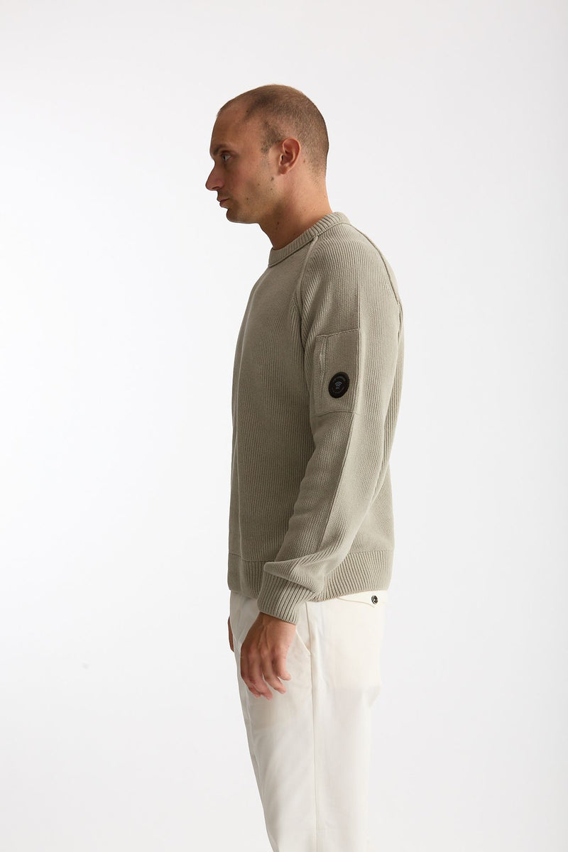 Maglia in ciniglia di cotone grigio chiaro uomo C.p. company - 1