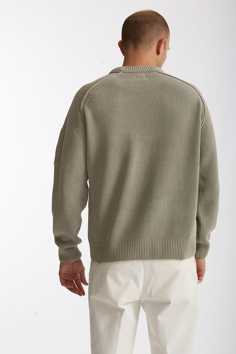 Maglia in ciniglia di cotone grigio chiaro uomo C.p. company - 3