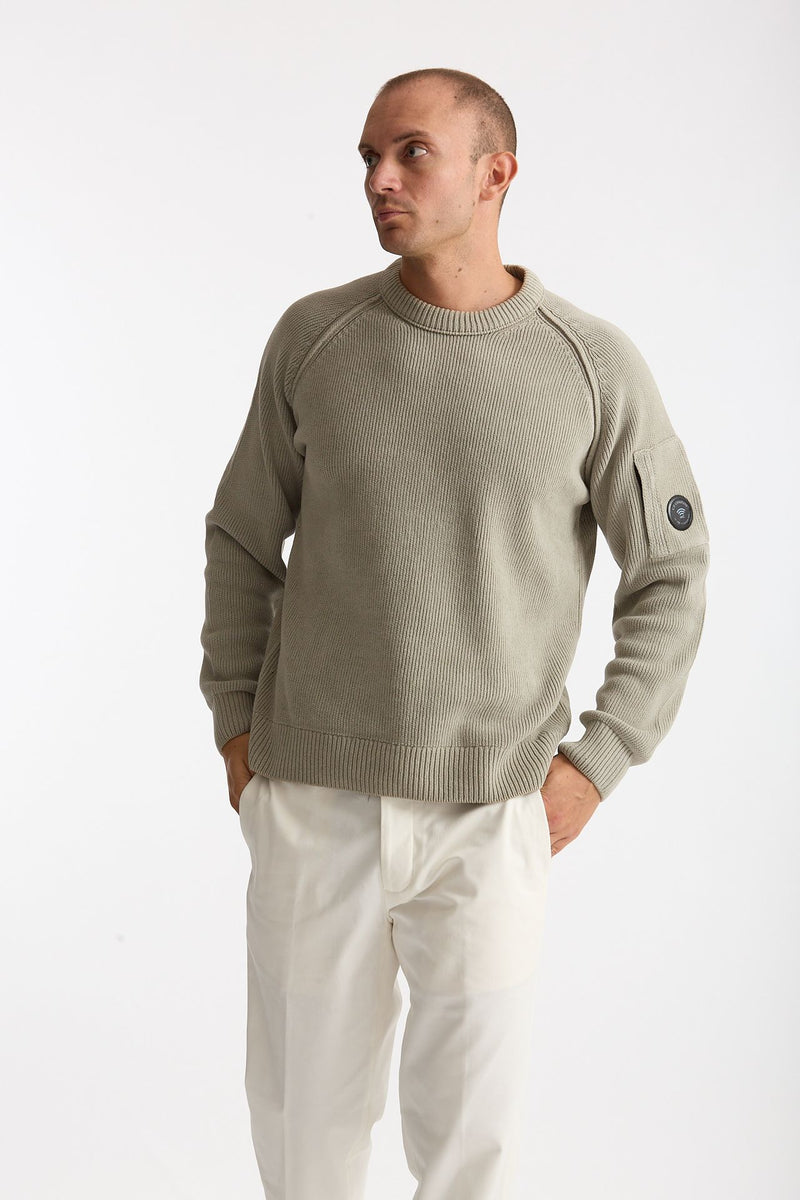 Maglia in ciniglia di cotone grigio chiaro uomo C.p. company - 2