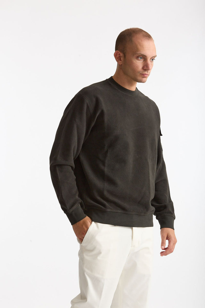 Felpa BRUSHED AND EMERIZED DIAGONAL FLEECE in cotone antracite uomo C.p. company - 5