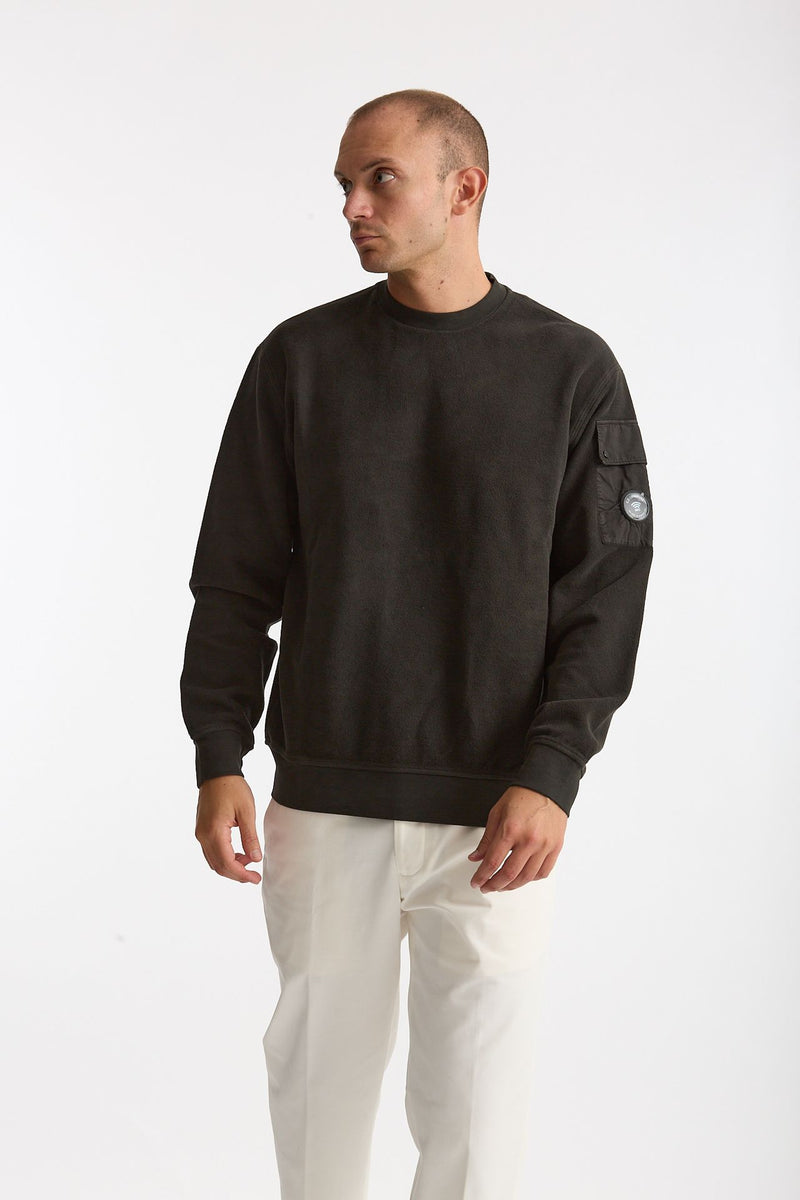 Felpa BRUSHED AND EMERIZED DIAGONAL FLEECE in cotone antracite uomo C.p. company - 3
