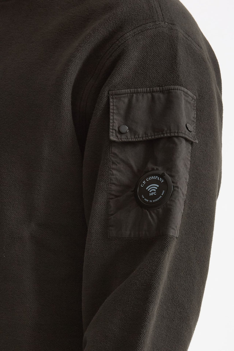 Felpa BRUSHED AND EMERIZED DIAGONAL FLEECE in cotone antracite uomo C.p. company - 2