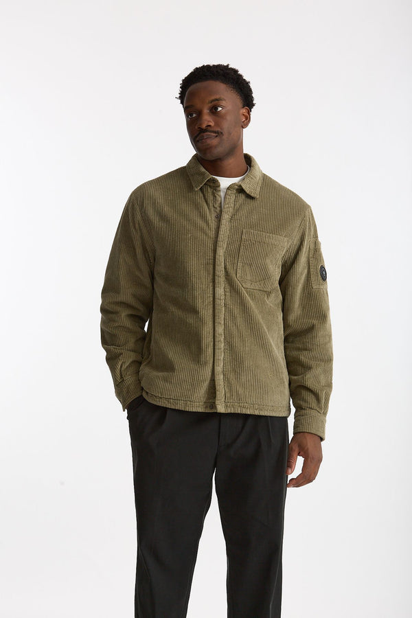 Overshirt velluto a coste in cotone verde uomo C.p. company