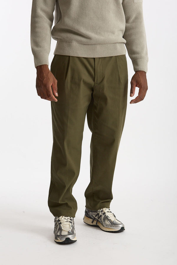 Pantalone GIN in cotone e nylon stretch verde uomo Department five